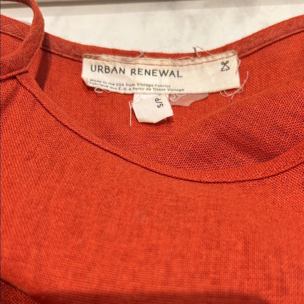 100% Linen Terracotta Midi Dress by UOs Urban Renewal - Picture 2 of 15